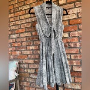 Velvet Heart  sleeveless tie-neck dress with black & white animal print